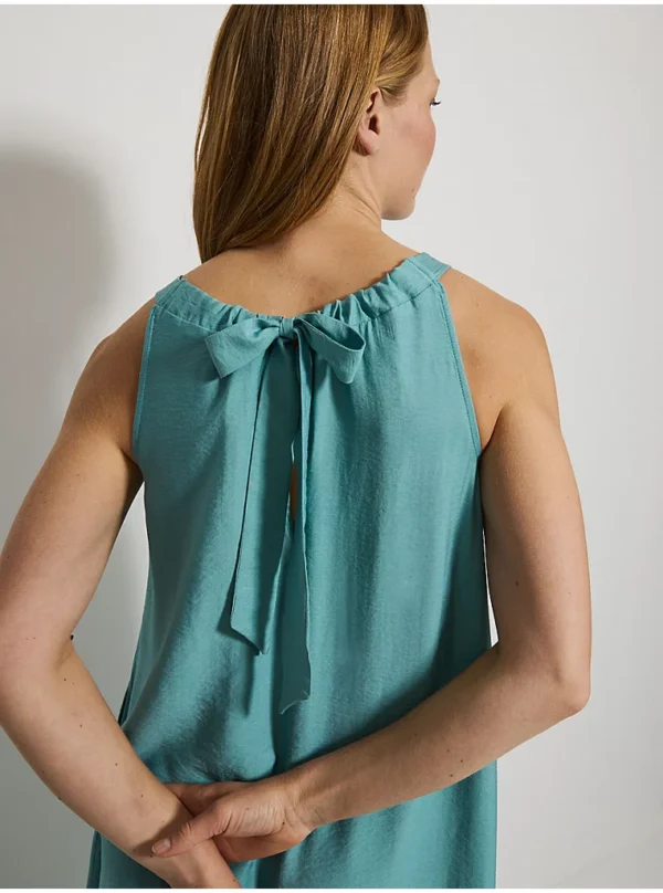 Light Teal Tie Back Trapeze Midi Dress - Image 2